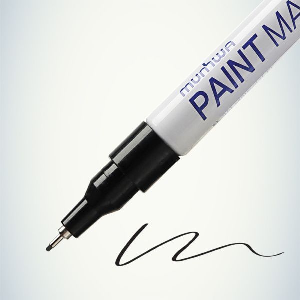 Маркер-краска Extra Fine Paint Marker 1мм, нитрооснова, черный MunHwa - Фото 8