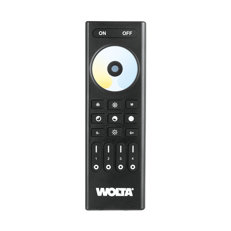 Пульт SMART WOLTA WRC-03/BK для лент MONO/CCT 4 зоны IP20 2,4ГГц черный 140х45,8х17мм 1/100 - Фото 2