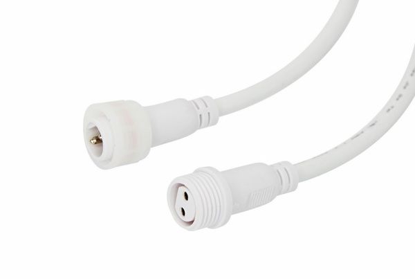 Соединительный кабель (2pin) герметичный (IP67) 2х1,0мм²  белый  REXANT - Фото 2