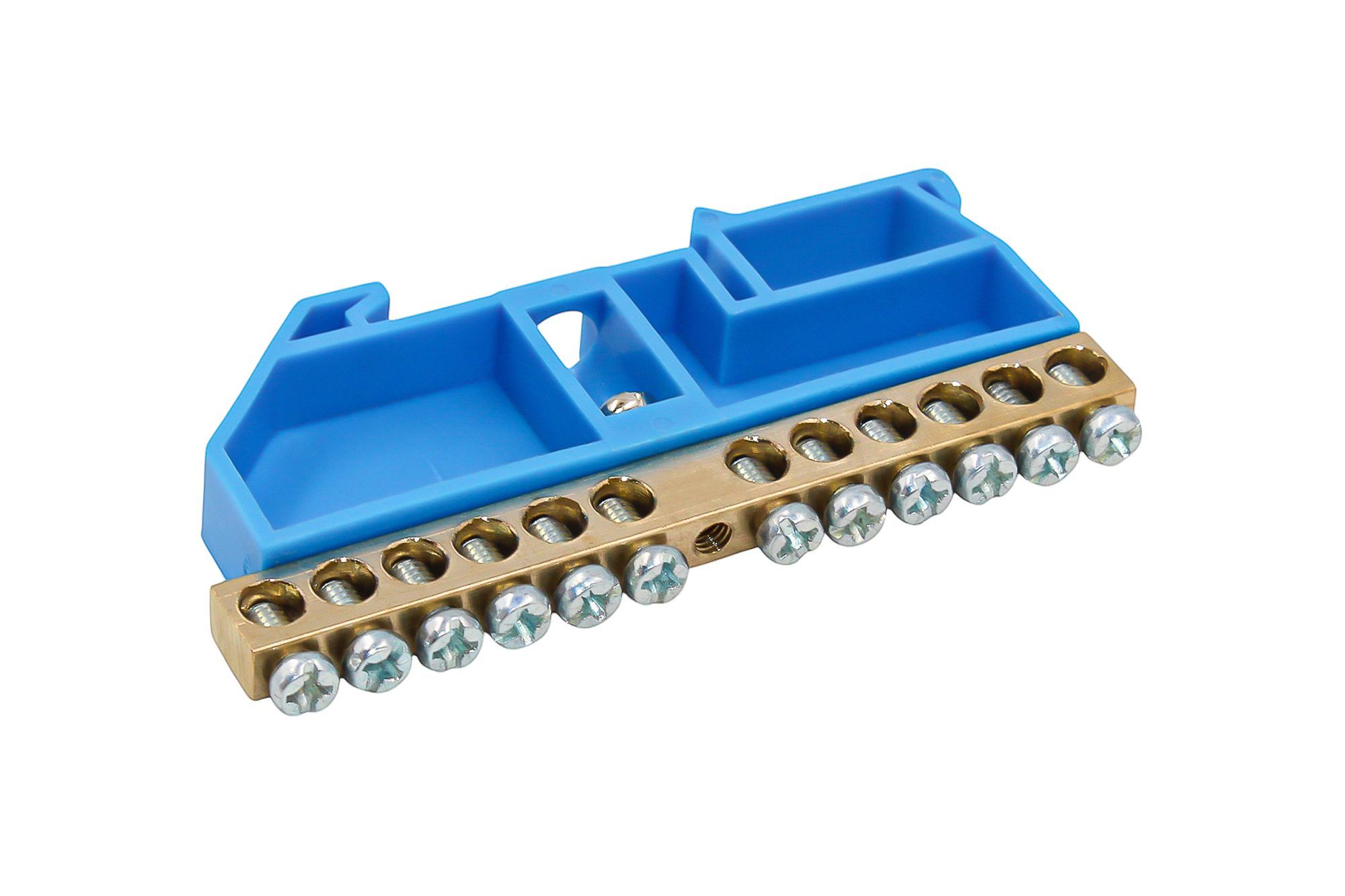 Шина N "ноль" на DIN-изоляторе СИНИЙ 6х9-12 DEKRON - Фото 3