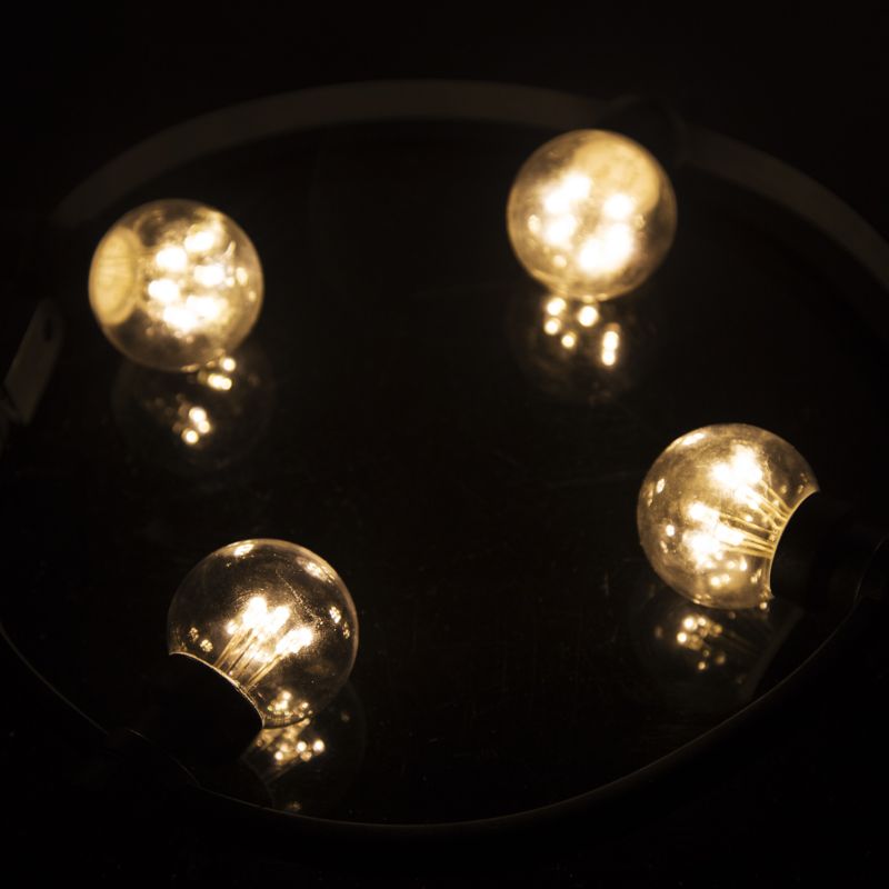 Лампа шар 6 LED вместе с патроном для белт-лайта, цвет: Тёплый белый, Ø45мм, прозрачная колба - Фото 3