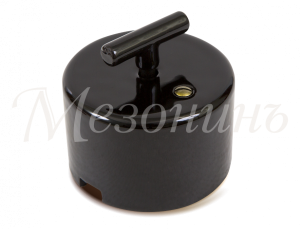 Выключатель ретро фарфоровый поворотный на четыре положения, коллекция "CILINDRO" цвет - черный,  ТМ GE90401-05