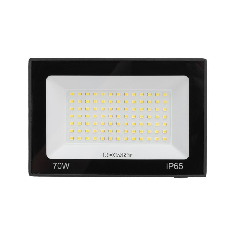 Прожектор светодиодный СДО 70Вт 5600Лм 6500К холодный свет, черный корпус REXANT 605-037