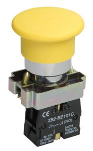 Кнопка управления LAY5-BC51"Грибок" без подсветки желтая 1NO IEK BBG70-BC-K05