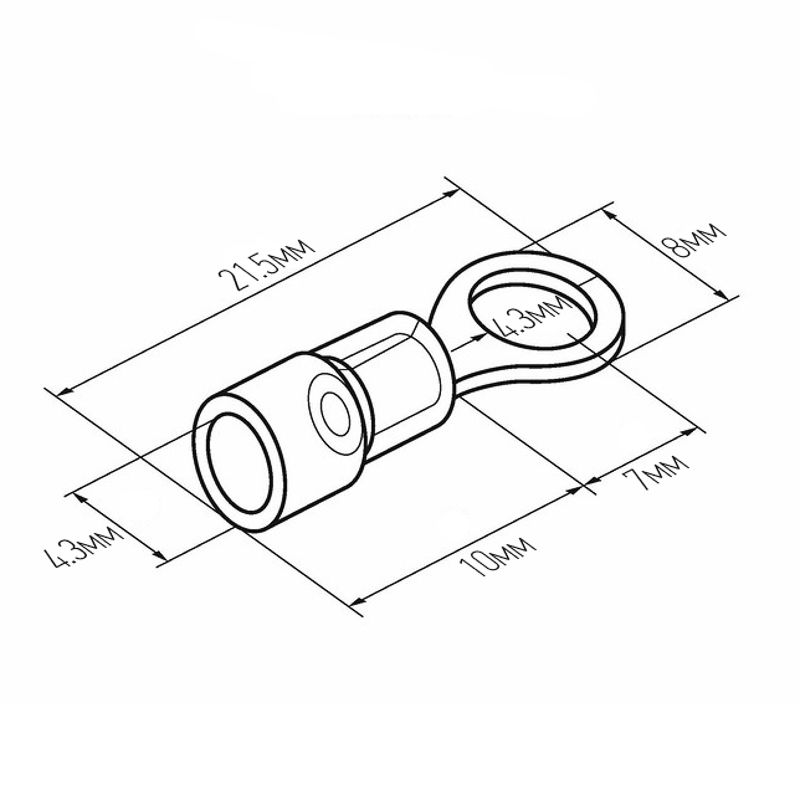 Наконечник кольцевой изолированный термоусаживаемый ø 4.3 мм 0.5-1.5 мм² (НКи-т 1.5-4/НКи-т1,25-4) красный REXANT - Фото 2