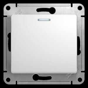 Переключатель проходной 1-кл. СП Glossa 10А IP20 (сх. 6а) 10AX с подсветкой механизм бел. SE GSL000163 275162