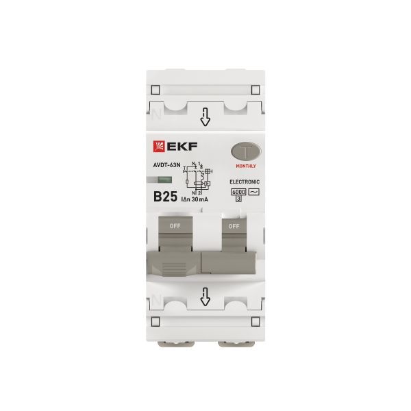 Диф. автомат АВДТ-63N 1P+N 25А (B) 30мА (AC) эл 6кА PROXIMA EKF - Фото 4