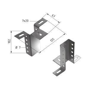 КПС крепление потолочное для стойки 40*30 12918