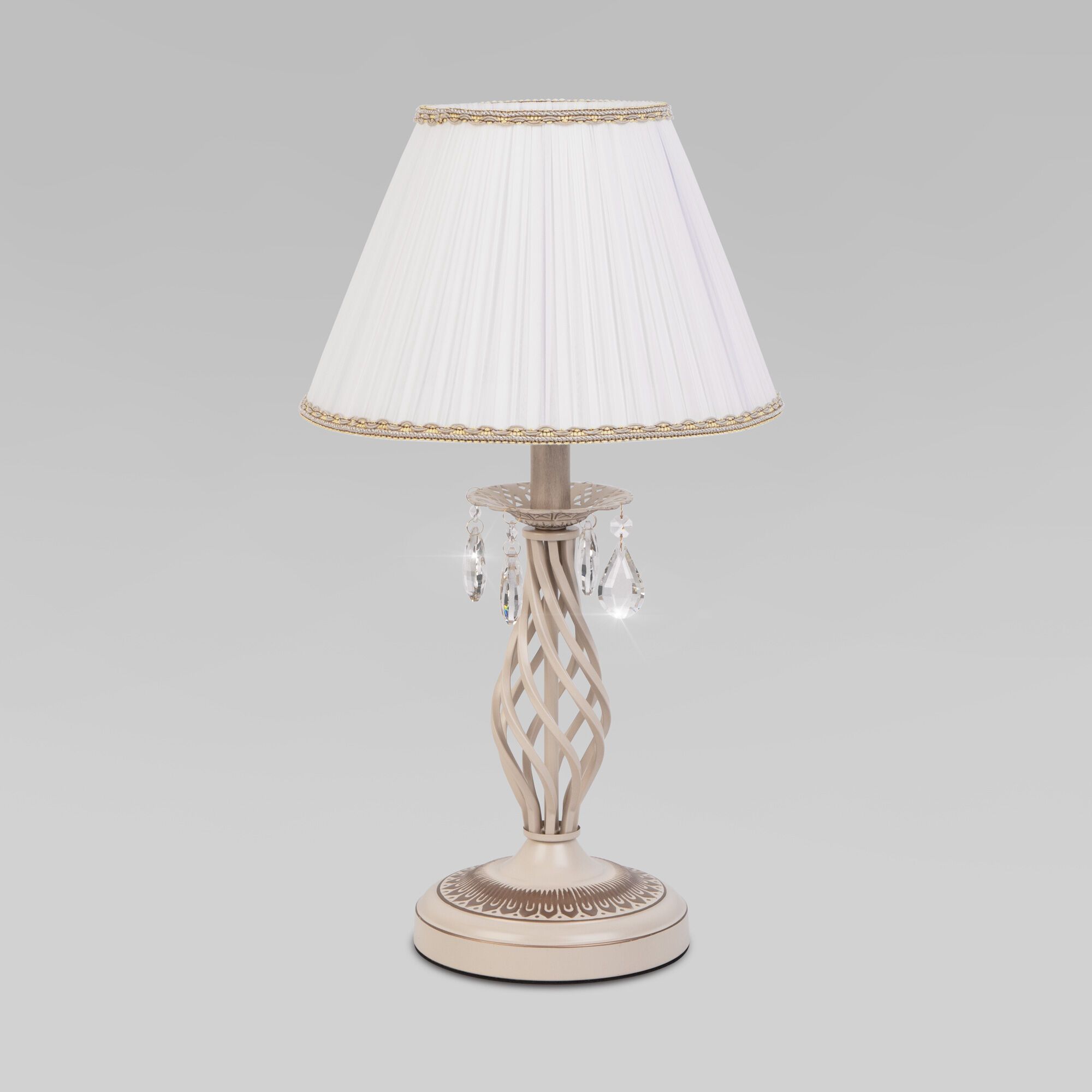 Классическая настольная лампа 10054/1 белый с золотом Eurosvet - Фото 7
