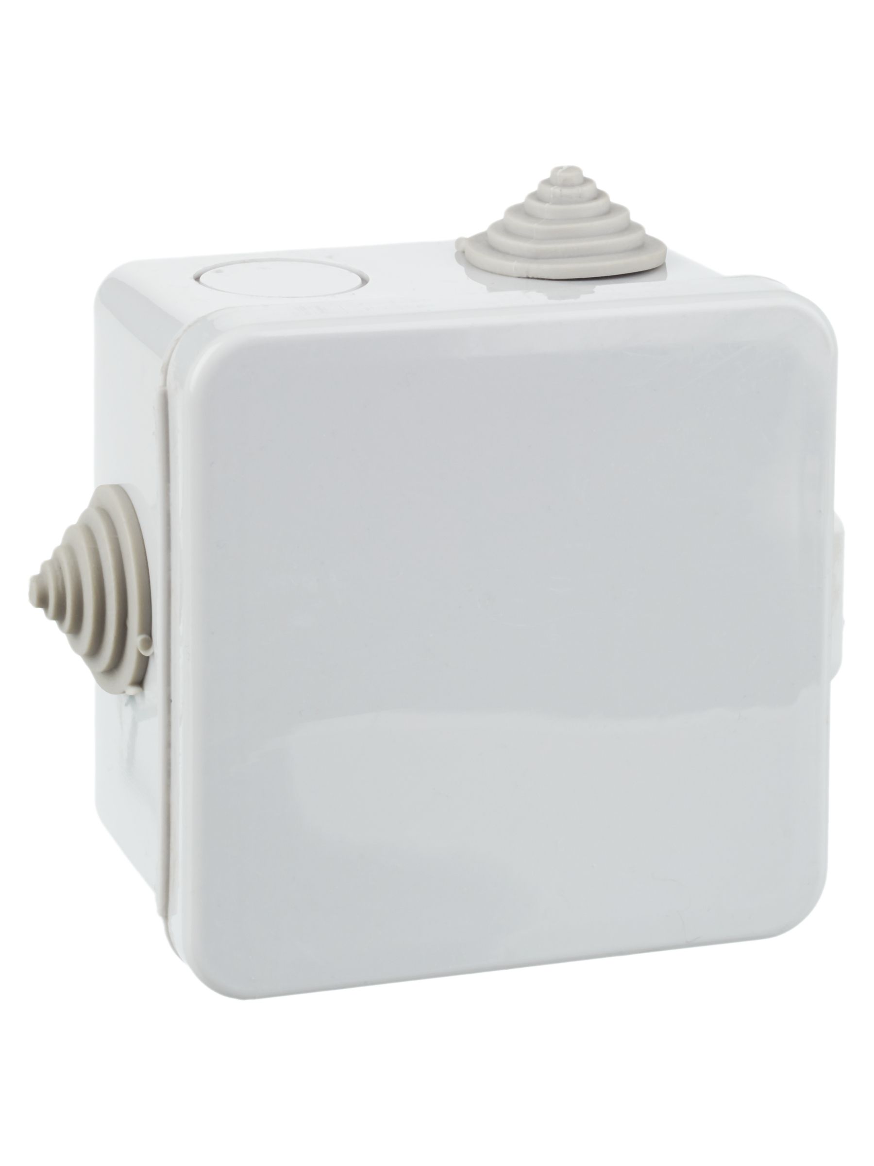 Коробка распаячная для о/п 80х80х50мм IP54 с откидной крышкой КМ41238 безгалогенная (HF) 7 гермовводов серая IEK - Фото 3
