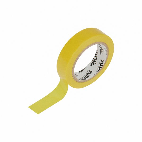 Изолента ПВХ 0,13х15 мм, 10 м, желтая KRANZ - Фото 2