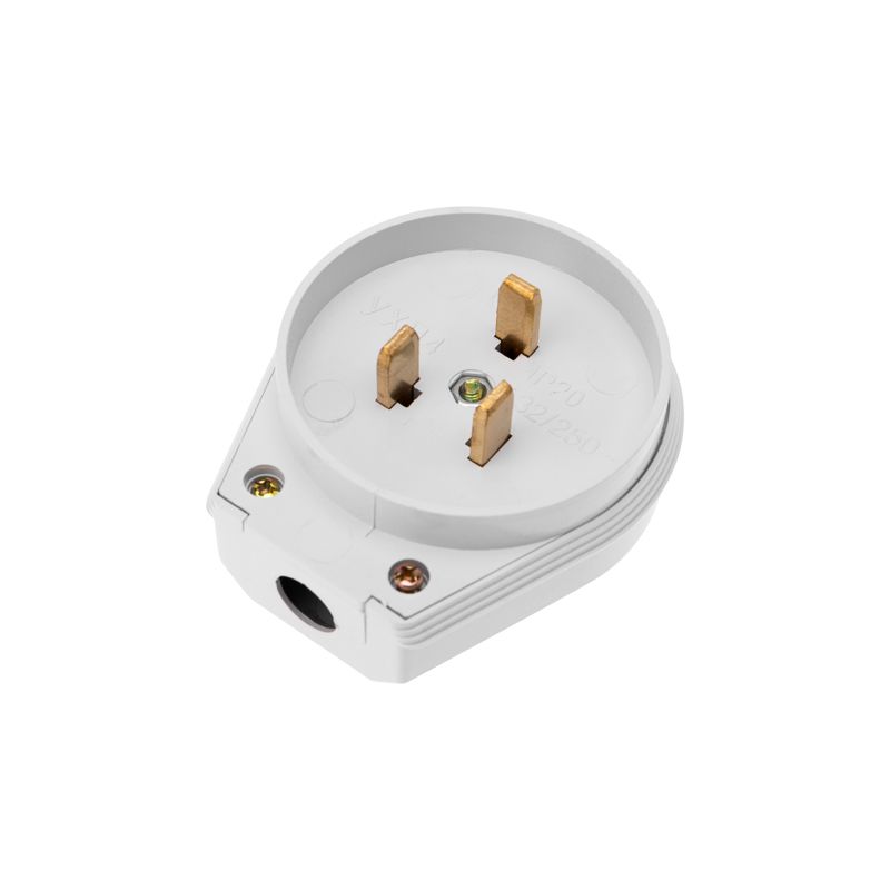 Вилка ВШ для электрической плиты 32А, 250В, 2Р+РЕ (ОУ) белая REXANT 11-8931