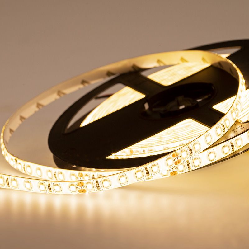 LED лента 5м 24 В, 8 мм, IP65, SMD 2835, 120 LED/m, цвет свечения теплый белый (3000 К) LAMPER