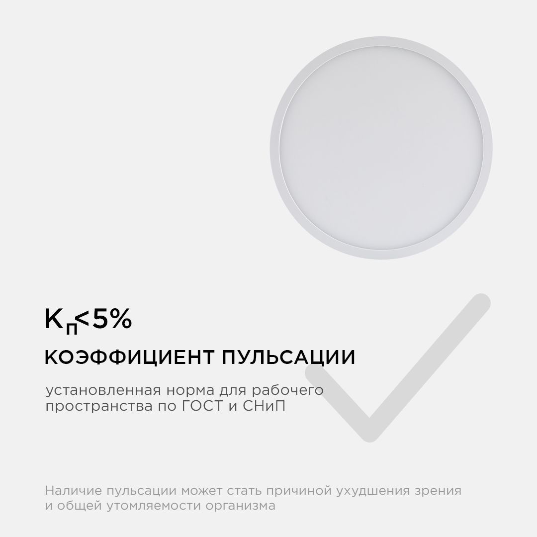 Панель светодиодная накладная круглая 18Вт, 1440Лм, Ф170мм, 2700К, Apeyron - Фото 11