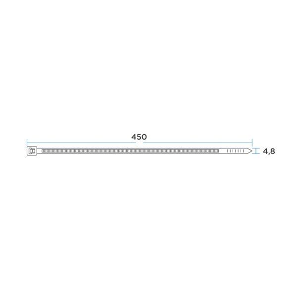 Стяжка кабельная нейлоновая 450x4,8мм, белая (100 шт/уп) REXANT - Фото 4