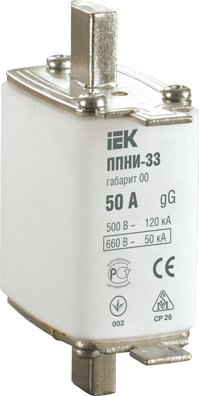 Плавкая вставка предохранителя ППНИ-33 габарит 00 80А IEK DPP10-080