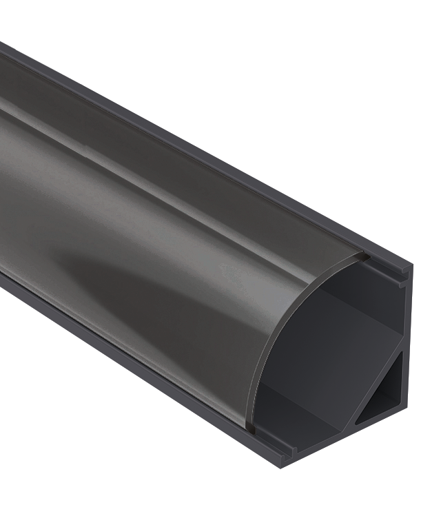 Профиль алюминиевый угловой накладной WOLTA WAP-S-16/16/2000-B черный/черный рассеиватель 16х16х2000мм WAP-S-16/16/2000-B