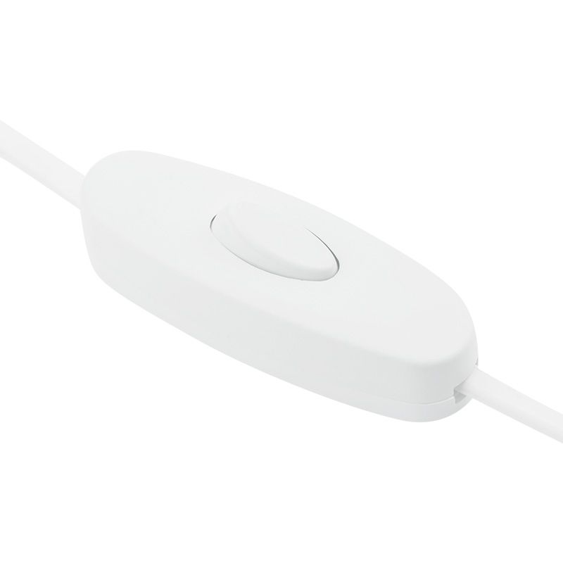 Шнур сетевой, вилка плоская с выключателем, без розетки, кабель 2x0,5 мм² 1,8м 2,5A белый REXANT - Фото 2