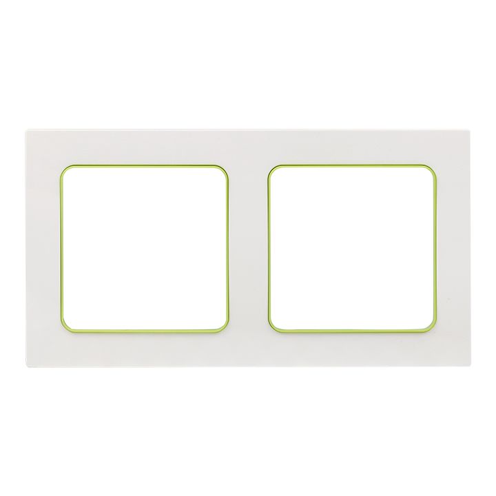 Стокгольм Рамка 2-местная белая с линией цвета зеленый EKF EXM-G-303-20