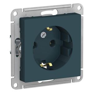 Розетка 1-м СП AtlasDesign 16А IP20 с заземл. механизм изумруд SE ATN000843 ATN000843