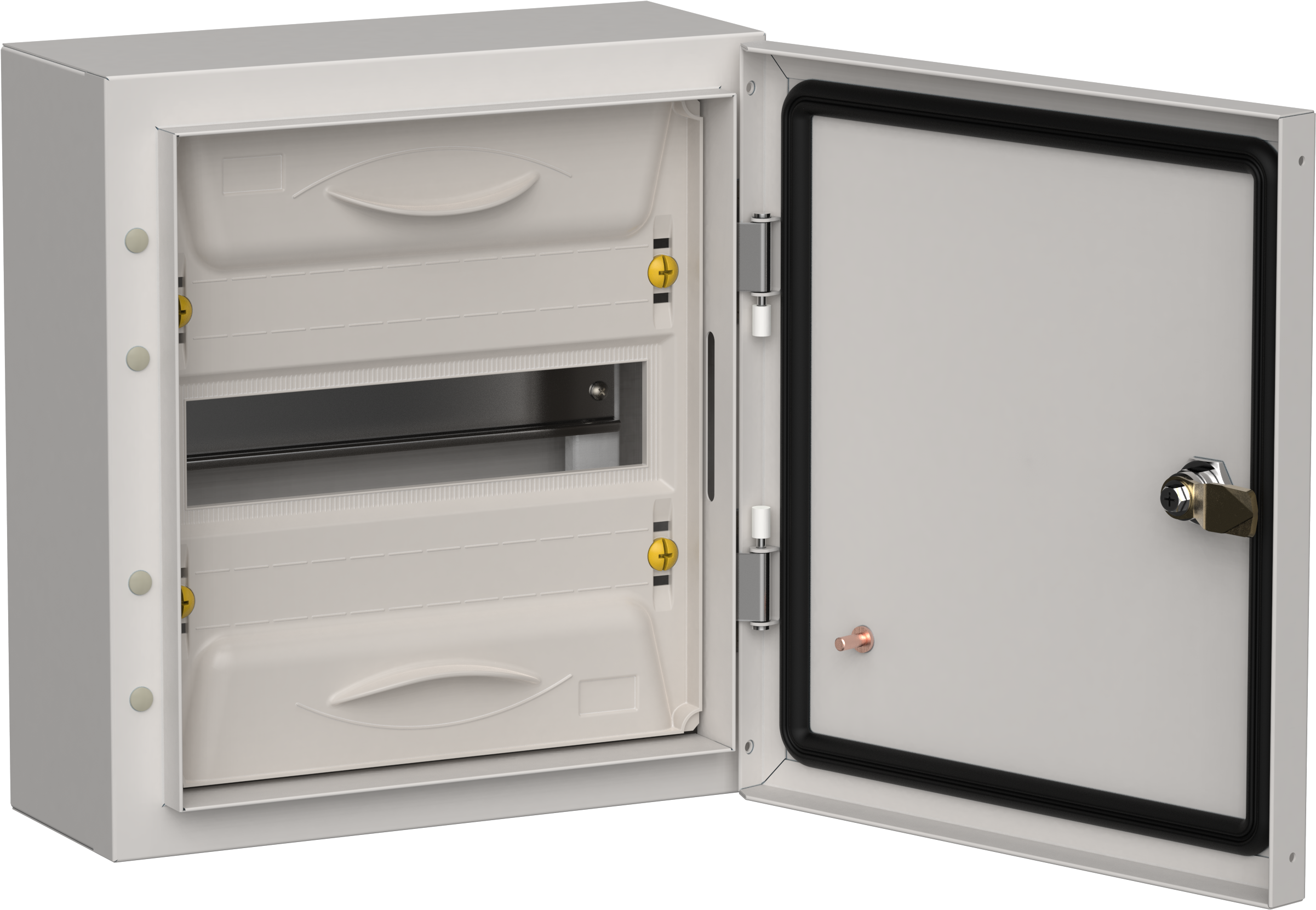 TITAN 5 Корпус металлический ЩРн-12 (1х12) 335х310х140мм IP54 серый (одна дверь) IEK TI5-50-N-012-54-7035