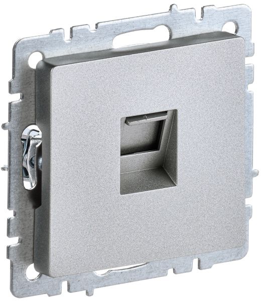 BRITE Розетка компьютерная RJ45 кат.6 РК11-БрА алюминий IEK BR-K10-2-K47