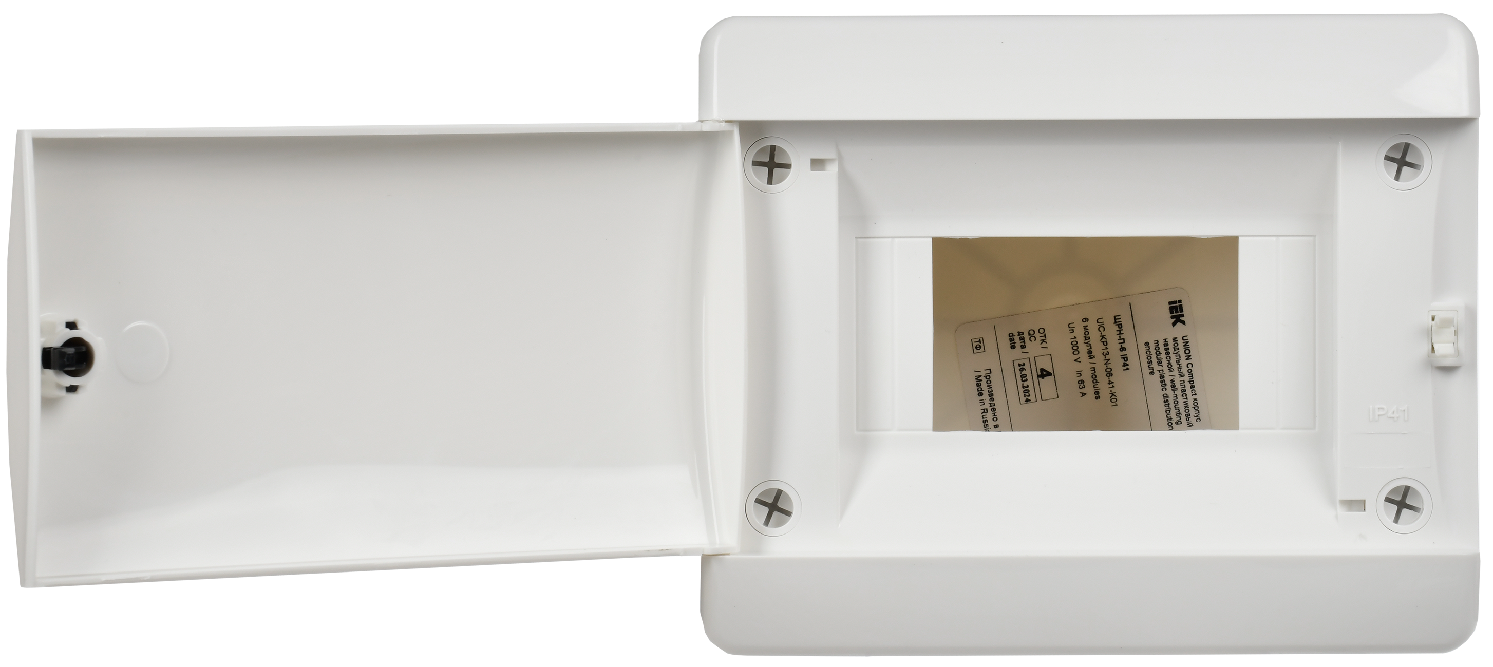 UNION Compact Корпус пластиковый ЩРН-П-6 IP41 белая дверь IEK - Фото 3