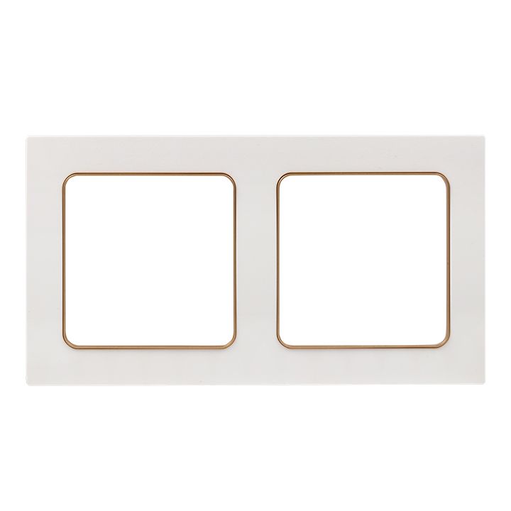 Стокгольм Рамка 2-местная белая с линией цвета шампань EKF EYM-G-303-10