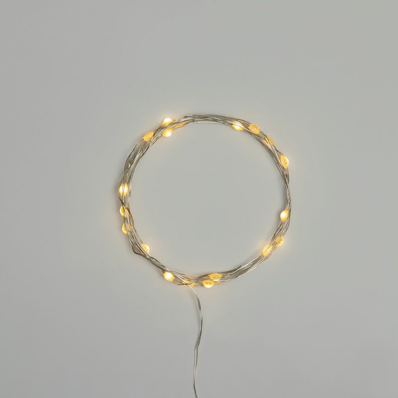 Гирлянда светодиодная Роса с крупными каплями 2м, 20LED, ТЕПЛЫЙ БЕЛЫЙ, IP20, 2хCR2032 в комплекте NEON-NIGHT 302-006