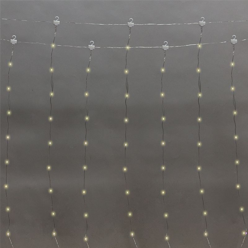 Гирлянда Светодиодный дождь из росы 3х2м, теплый белый, USB + пульт управления, с крючками для крепления NEON-NIGHT 315-876