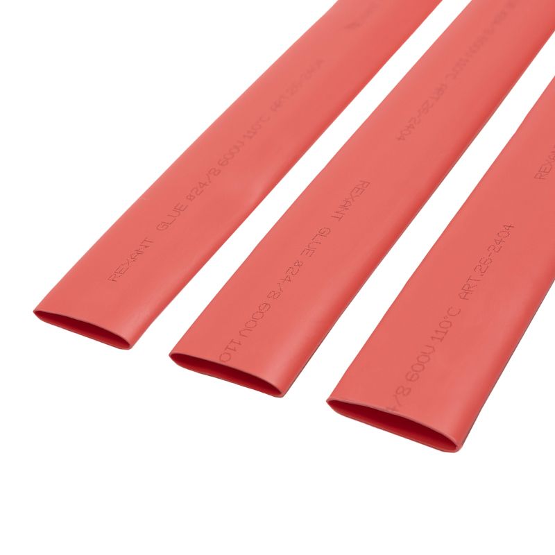 Трубка термоусаживаемая СТТК (3:1) двустенная клеевая 24,0/8,0мм, красная, упаковка 5 шт. по 1м REXANT - Фото 4