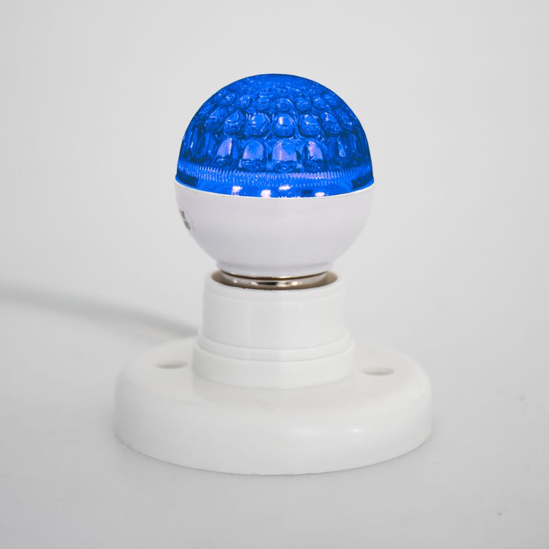 Лампа шар Е27 10 LED Ø50мм синяя 24В (постоянное напряжение) - Фото 3