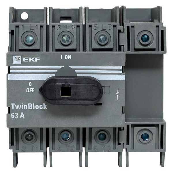 Рубильник 63A 4P c рукояткой управления для прямой установки TwinBlock EKF - Фото 2