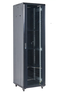 Напольный шкаф 19" 18U 600×600×987 (ШxГxВ), дверь стекло, металлическая задняя дверь, боковые съемные стенки, RAL 9005 REXANT