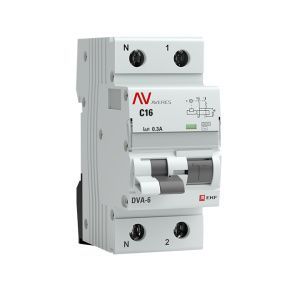 DVA-6 1P+N 16А (C) 300мА (AC) 6кА EKF AVERES rcbo6-1pn-16C-300-ac-av