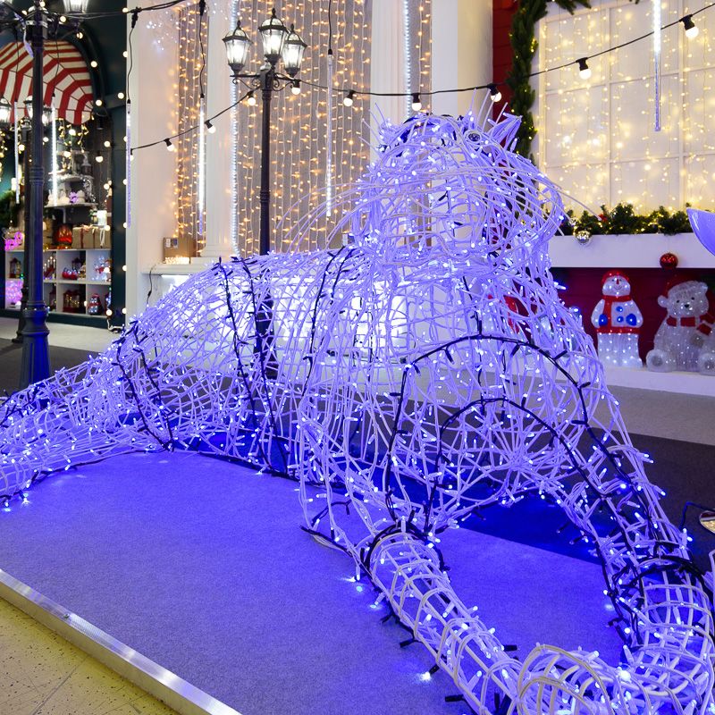 Световой арт-объект Синий Тигр 300х150 см.