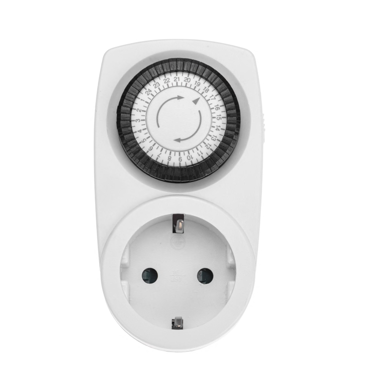 Розетка с механическим таймером суточный 30мин/24ч 48 ON/OFF 16А DEKRON DEK0903-0001