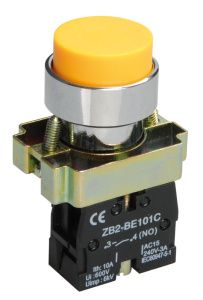 Кнопка управления LAY5-BL51 без подсветки желтая 1NO IEK BBT71-BL-K05