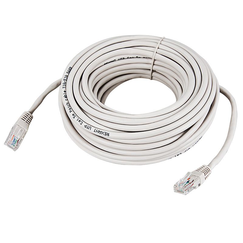 Шнур коммутационный, патч-корд U/UTP RJ45-RJ45, CAT 5e, PVC серый, 20м REXANT - Фото 2
