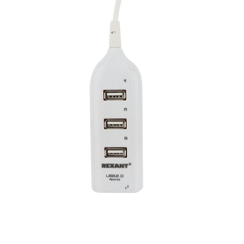 Разветвитель USB 2.0 на 4 порта белый REXANT - Фото 2