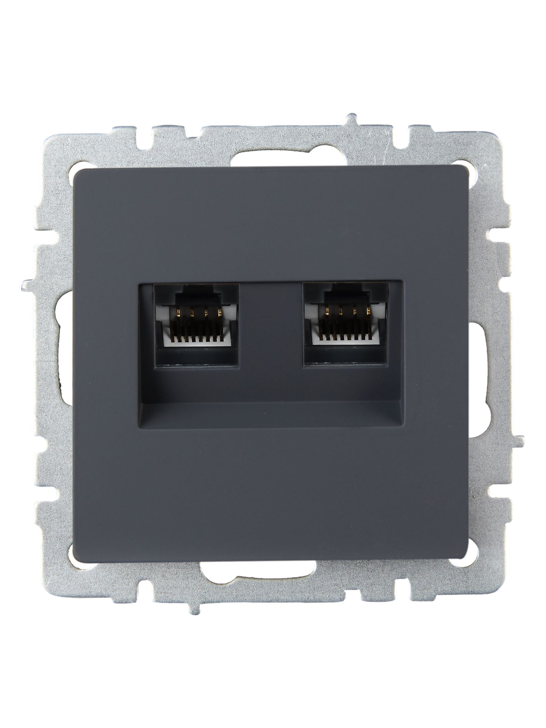 BRITE Розетка компьютерная двойная RJ45 кат.6 РК11-2-БрГ графит IEK - Фото 5
