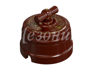 Выключатель ретро поворотный на четыре положения (2-х клавишный, в комплекте с подъемной рамкой D70x GE70401-04EL