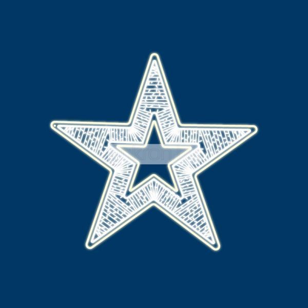 Светодиодная фигура Звезда 80 см, 80 светодиодов, с трубой и подвесом, цвет свечения теплый белый/бе