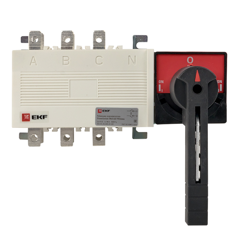 Рубильник-переключатель 100A 3P c рукояткой управления для прямой установки PowerSwitch EKF 