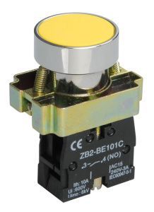 Кнопка управления LAY5-BA51 без подсветки желтая 1NO IEK BBT60-BA-K05