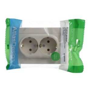 Розетка 2-м СП AtlasDesign 16А IP20 с заземл. в сборе беж. SE ATN000224 ATN000224