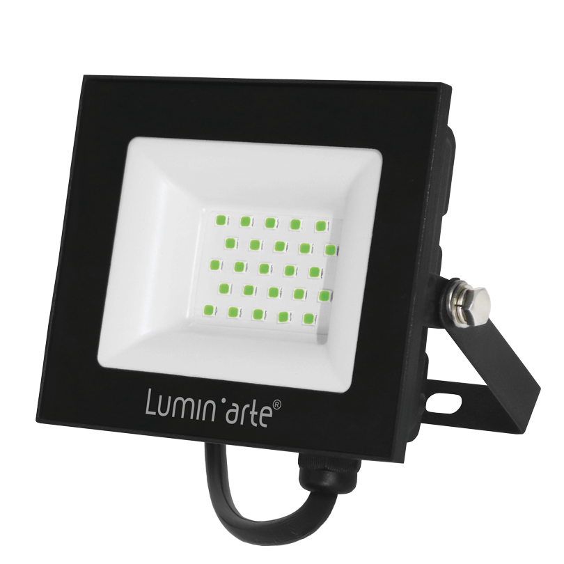 Светодиодный прожектор LUMIN'ARTE LFL-30W/07 30Вт зелённый цвет свечения IP65 серый корпус 112х83х25 1/60