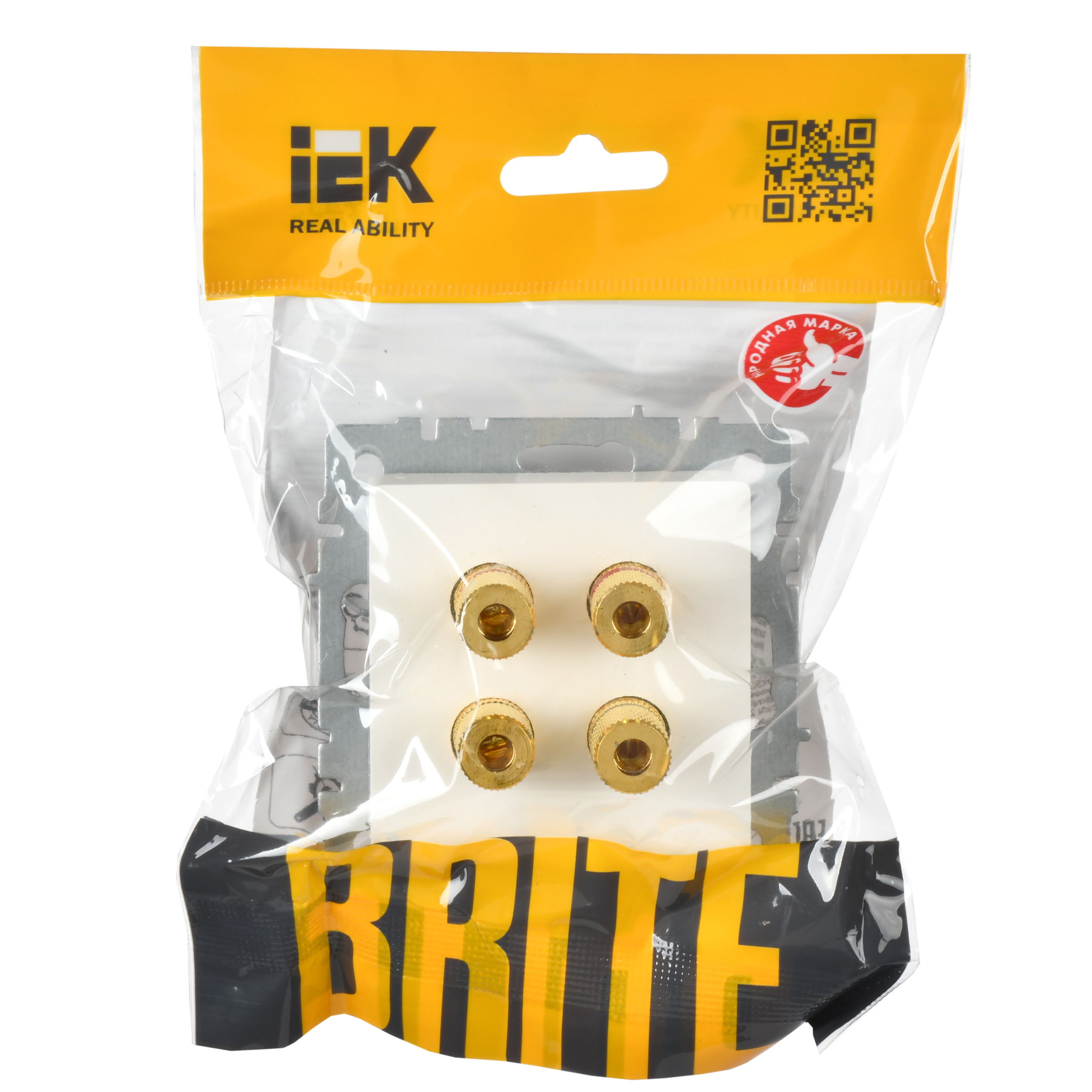 BRITE Аудиорозетка 4-местная РА10-БрБ белый IEK - Фото 5
