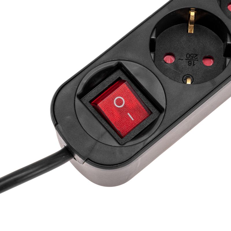 Удлинитель STANDARD 3 гнезда, 1,5м, 3х1,0мм², с/з, с выключателем, 2 USB, черный REXANT - Фото 3
