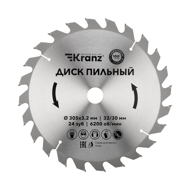 Диск пильный 305 мм х 24 зуб х 32/30 мм KRANZ
